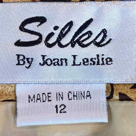Vintage Silks by Joan Leslie Skirt Set Womens 10/12 Silk Floral Button Up Top - Picture 2 of 16